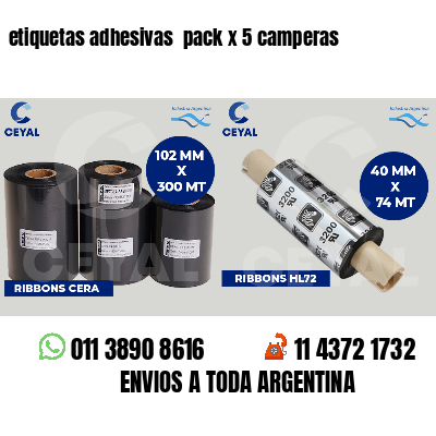 etiquetas adhesivas  pack x 5 camperas