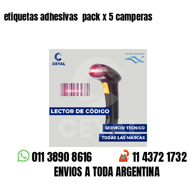 etiquetas adhesivas  pack x 5 camperas