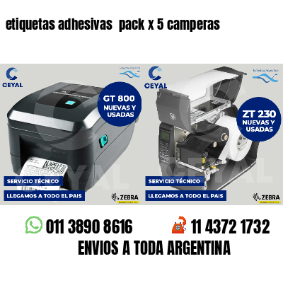 etiquetas adhesivas  pack x 5 camperas