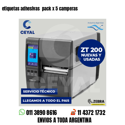 etiquetas adhesivas  pack x 5 camperas