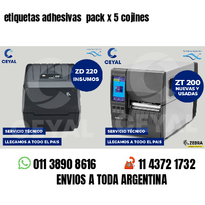 etiquetas adhesivas  pack x 5 cojines