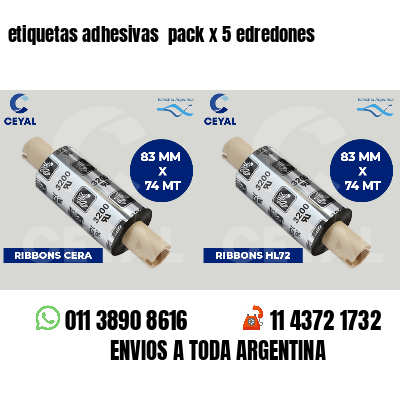 etiquetas adhesivas  pack x 5 edredones