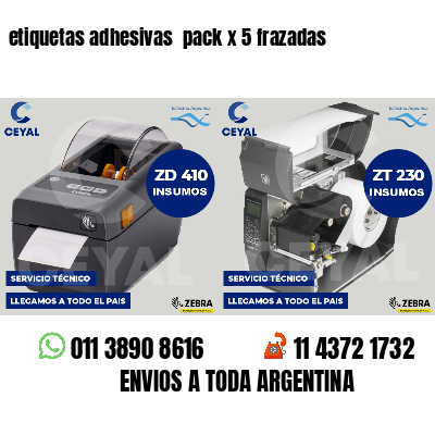 etiquetas adhesivas  pack x 5 frazadas