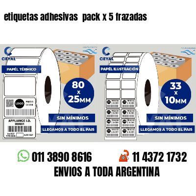 etiquetas adhesivas  pack x 5 frazadas
