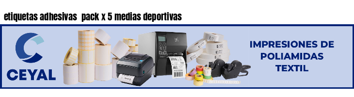 etiquetas adhesivas  pack x 5 medias deportivas