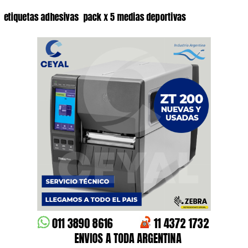 etiquetas adhesivas  pack x 5 medias deportivas