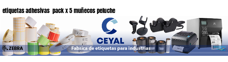 etiquetas adhesivas  pack x 5 muñecos peluche