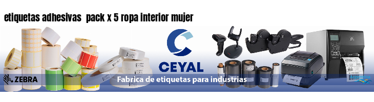 etiquetas adhesivas pack x 5 ropa interior mujer