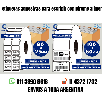 etiquetas adhesivas para escribir con birome alimentos