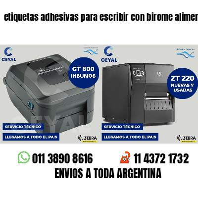 etiquetas adhesivas para escribir con birome alimentos