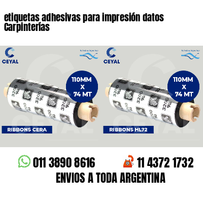 etiquetas adhesivas para impresión datos Carpinterías