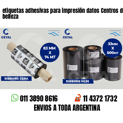etiquetas adhesivas para impresión datos Centros de belleza
