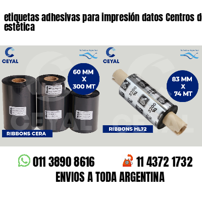 etiquetas adhesivas para impresión datos Centros de estética