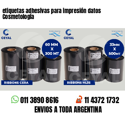 etiquetas adhesivas para impresión datos Cosmetología