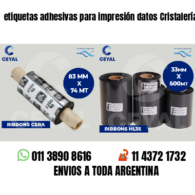 etiquetas adhesivas para impresión datos Cristalería