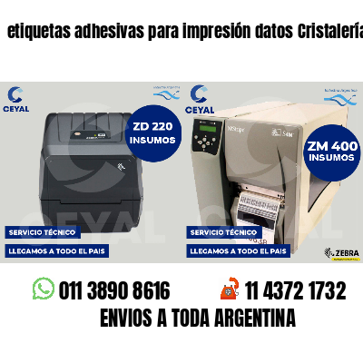 etiquetas adhesivas para impresión datos Cristalería
