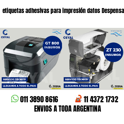 etiquetas adhesivas para impresión datos Despensas