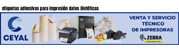 etiquetas adhesivas para impresión datos Dietéticas