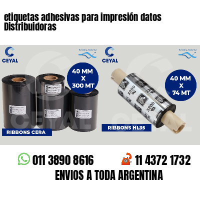 etiquetas adhesivas para impresión datos Distribuidoras