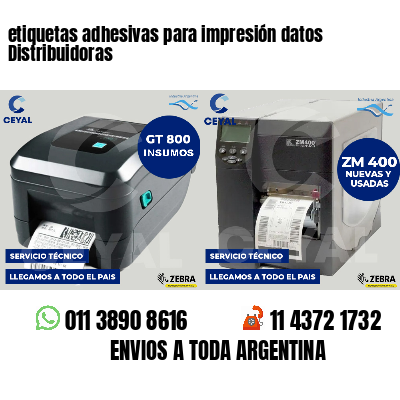 etiquetas adhesivas para impresión datos Distribuidoras