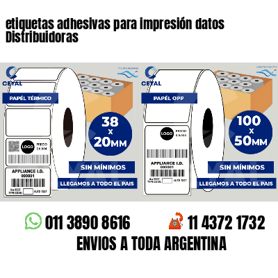 etiquetas adhesivas para impresión datos Distribuidoras