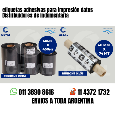 etiquetas adhesivas para impresión datos Distribuidores de indumentaria