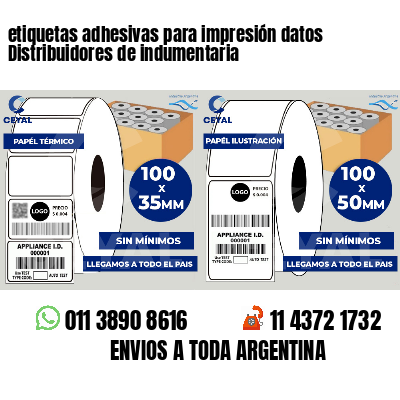 etiquetas adhesivas para impresión datos Distribuidores de indumentaria