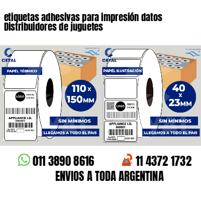etiquetas adhesivas para impresión datos Distribuidores de juguetes