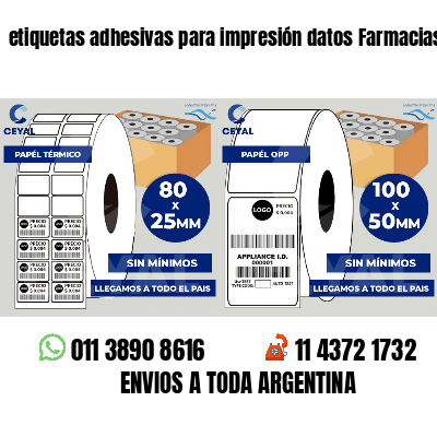 etiquetas adhesivas para impresión datos Farmacias