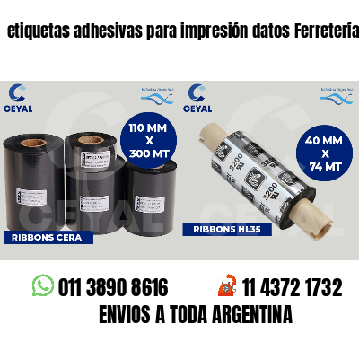 etiquetas adhesivas para impresión datos Ferreterías