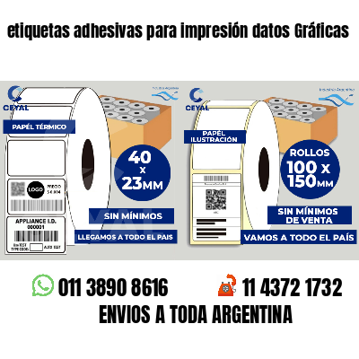 etiquetas adhesivas para impresión datos Gráficas