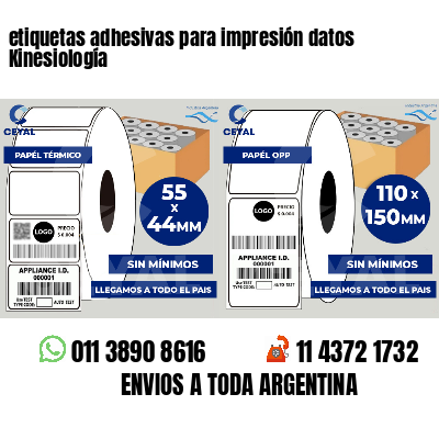 etiquetas adhesivas para impresión datos Kinesiología