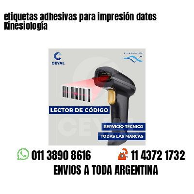 etiquetas adhesivas para impresión datos Kinesiología