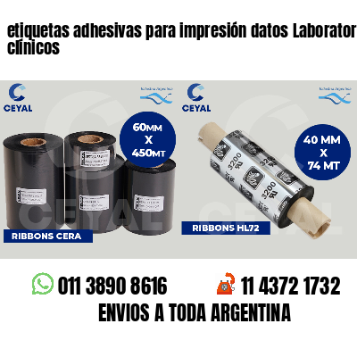 etiquetas adhesivas para impresión datos Laboratorios clínicos