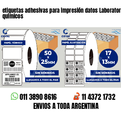 etiquetas adhesivas para impresión datos Laboratorios químicos