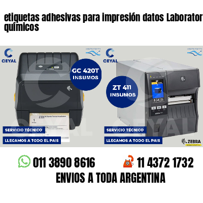 etiquetas adhesivas para impresión datos Laboratorios químicos