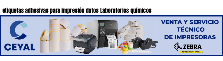 etiquetas adhesivas para impresión datos Laboratorios químicos