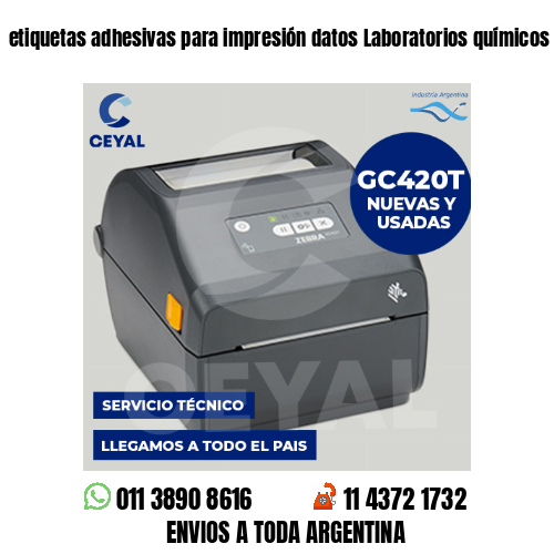 etiquetas adhesivas para impresión datos Laboratorios químicos