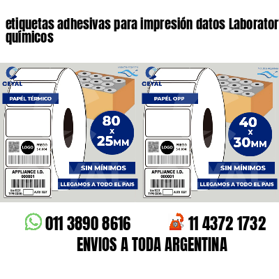 etiquetas adhesivas para impresión datos Laboratorios químicos