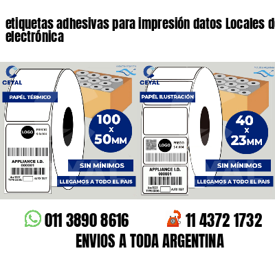 etiquetas adhesivas para impresión datos Locales de electrónica