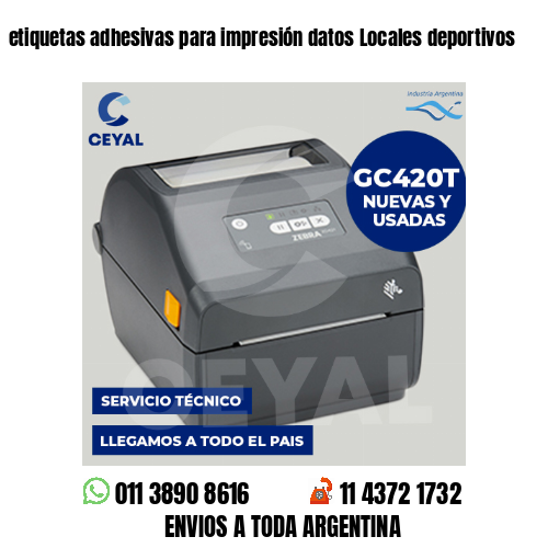 etiquetas adhesivas para impresión datos Locales deportivos