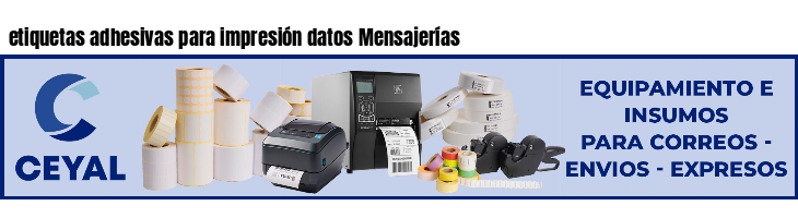 etiquetas adhesivas para impresión datos Mensajerías