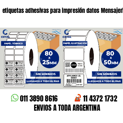 etiquetas adhesivas para impresión datos Mensajerías