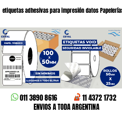etiquetas adhesivas para impresión datos Papelerías