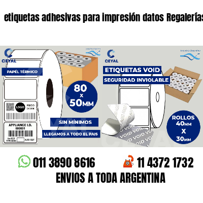 etiquetas adhesivas para impresión datos Regalerías