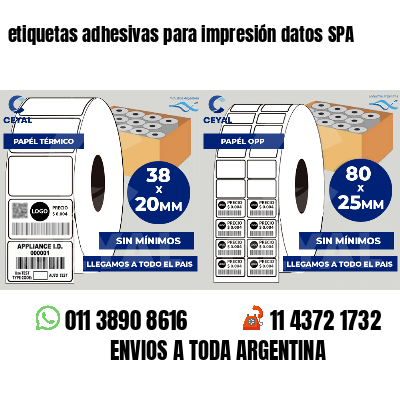 etiquetas adhesivas para impresión datos SPA