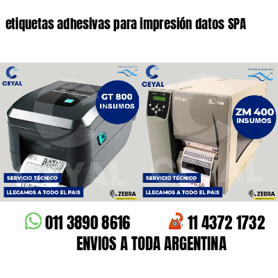 etiquetas adhesivas para impresión datos SPA