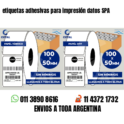 etiquetas adhesivas para impresión datos SPA