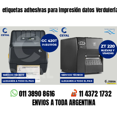 etiquetas adhesivas para impresión datos Verdulerías