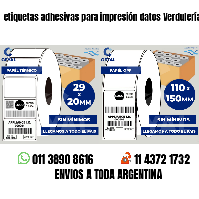 etiquetas adhesivas para impresión datos Verdulerías